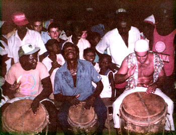 Peter Sheridan - birthday celebration at his Peace Corps Site, Punta Piedra, Honduras 1994